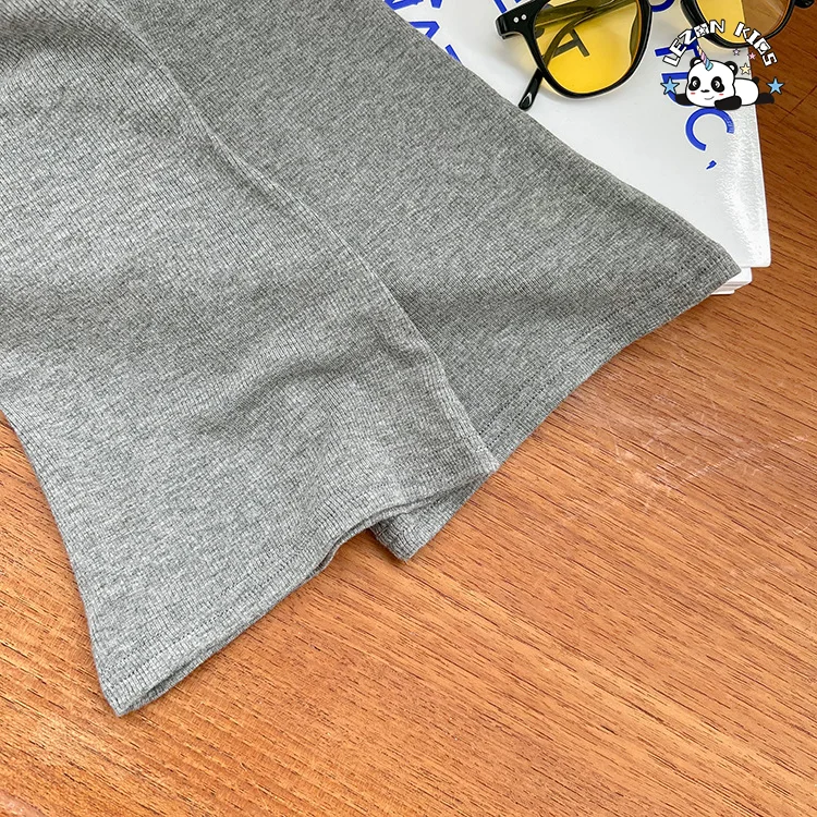 LEZONKIDS - Cotton Comfortable Short Sleeve T-shirt + High Elastic Flared Pants Two-piece Baby Girls Summer Clothing